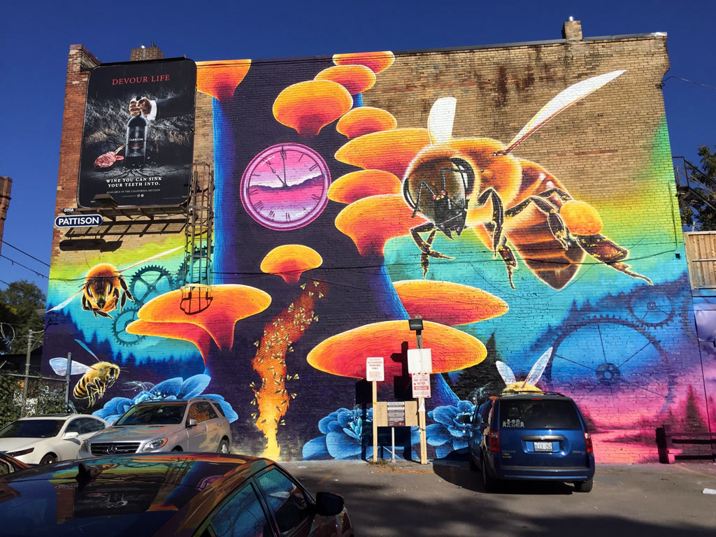 Toronto Street Art Graffiti | Bruno Smoky Nick Sweetman Lovebot Murals